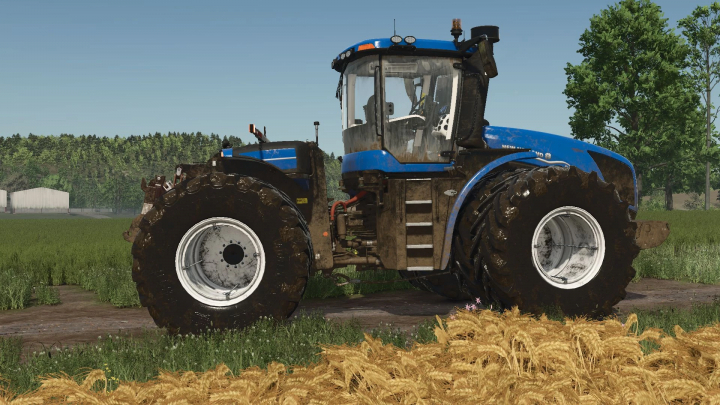 fs25-mods,  New Holland T9 tractor mod in Farming Simulator 25 on a farm field.