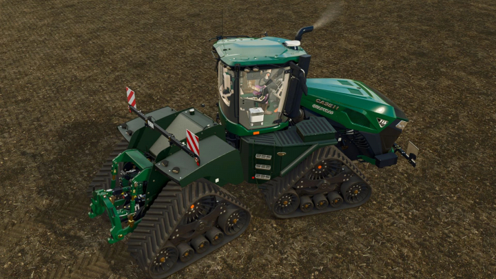 fs25-mods,  Steiger 715 Green Edition tractor mod in FS25, featuring detailed treads and cabin design.