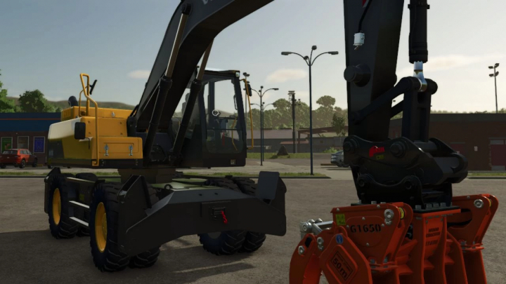 fs25-mods,  Volvo EW210D excavator mod in Farming Simulator 25, showcasing detailed machinery. FS25 mods enhance gameplay realism.