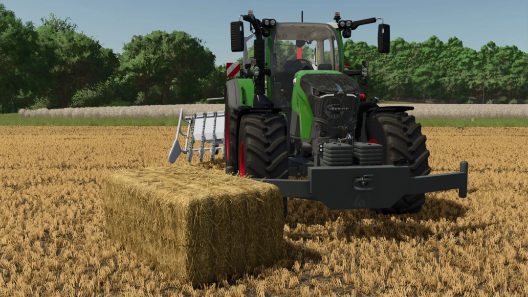 FS25 mod AGCO Weight Pusher attached to tractor in field