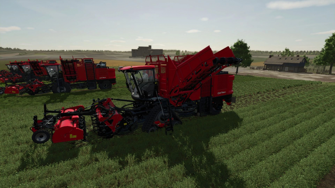 Agrifac light Optitraxx Multifruit harvesting in FS25 mod on a field.