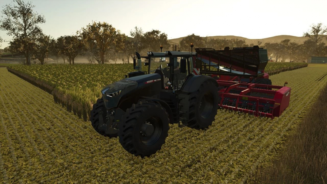 Amity Rice Harvester v1.0.0.0 mod for FS25 in action in a rice field