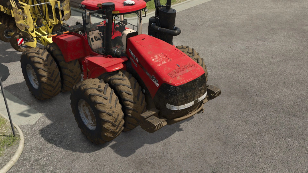 Case Steiger 4WD tractor in FS25 mod showing robust design and large tires.