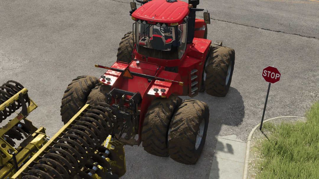 FS25 mod - Case Steiger 4WD tractor by stop sign