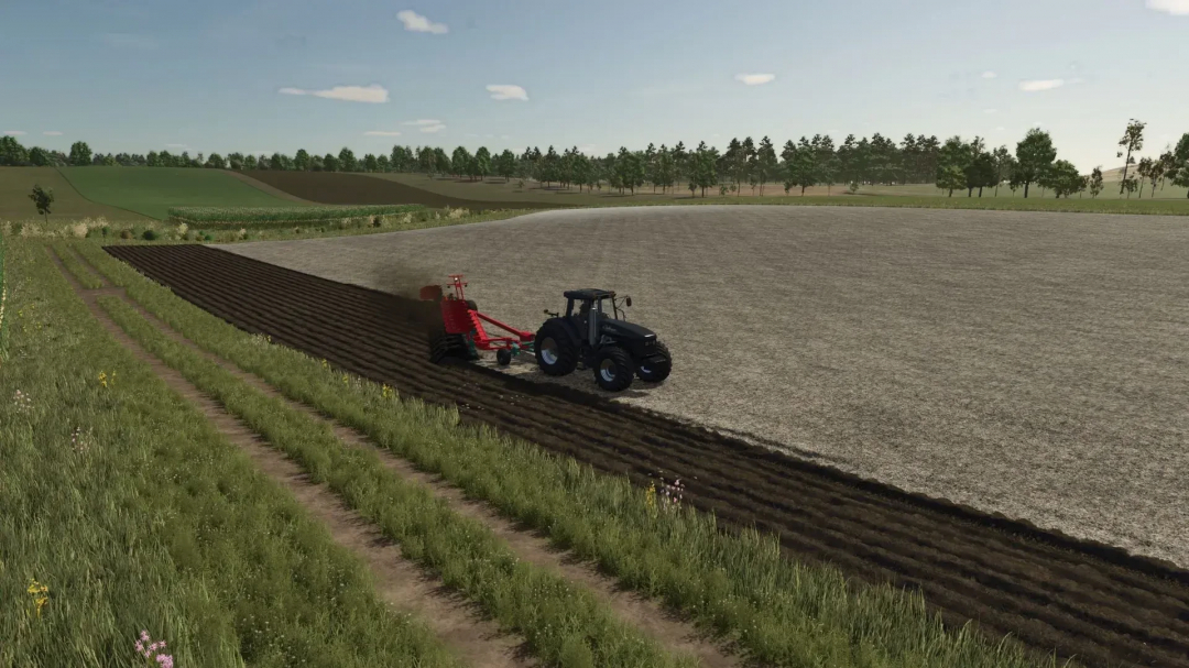 Challenger MT600 Series Special Edition Warrior plowing field in FS25 mod.