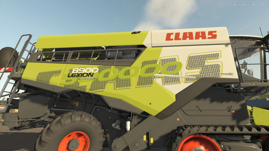 FS25 mod Claas Lexion 2023 with 500000 decal, featuring a detailed view of the combine harvester in Farming Simulator 25.