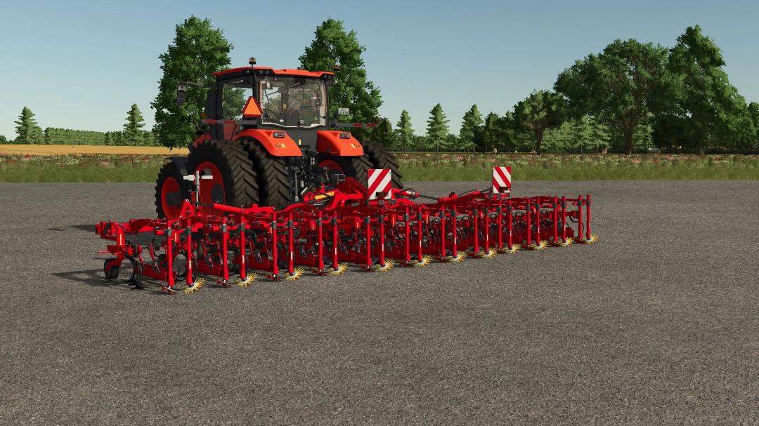 FS25 mod Einboeck Chopstar 590 Row Guard attached to tractor in Farming Simulator 25.