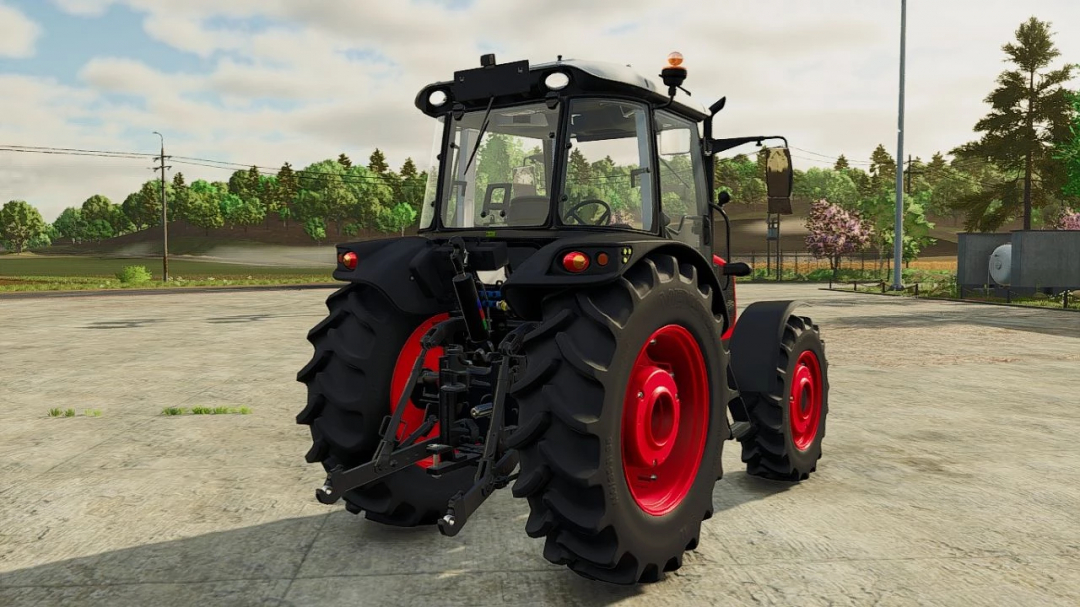 Erkunt Series tractor mod in FS25, showcasing rear view with red wheels in Farming Simulator 25.