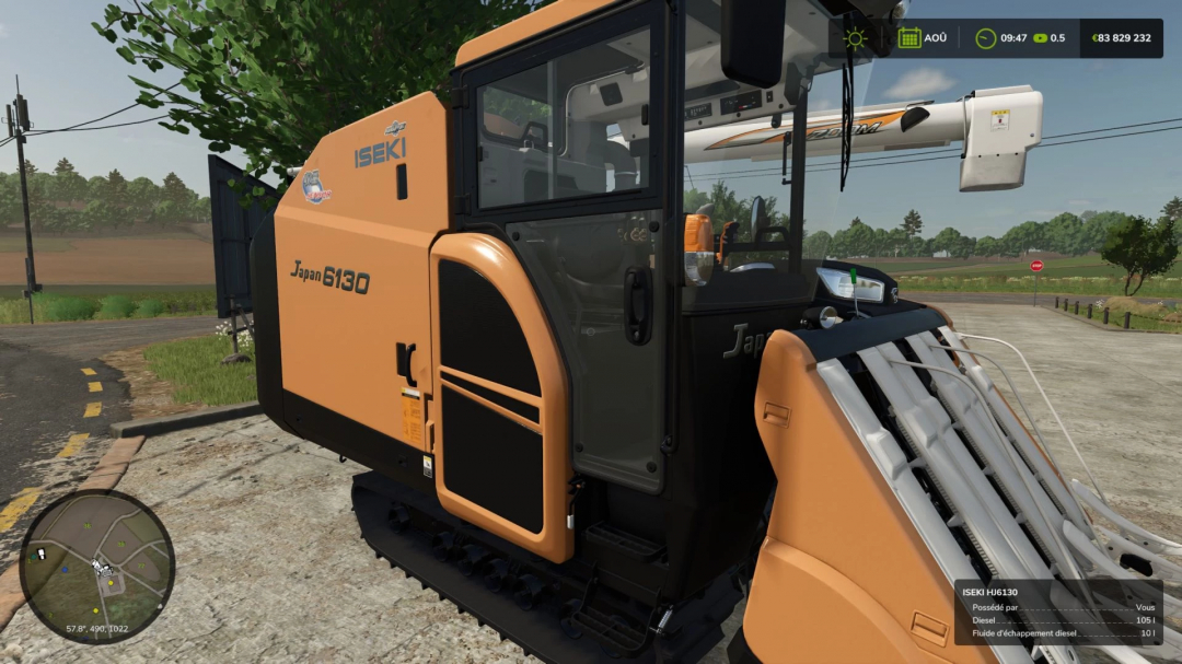 Iseki HJ6130 mod in Farming Simulator 25, featuring a detailed side view of the vehicle. FS25 mods are popular for enhanced gameplay.