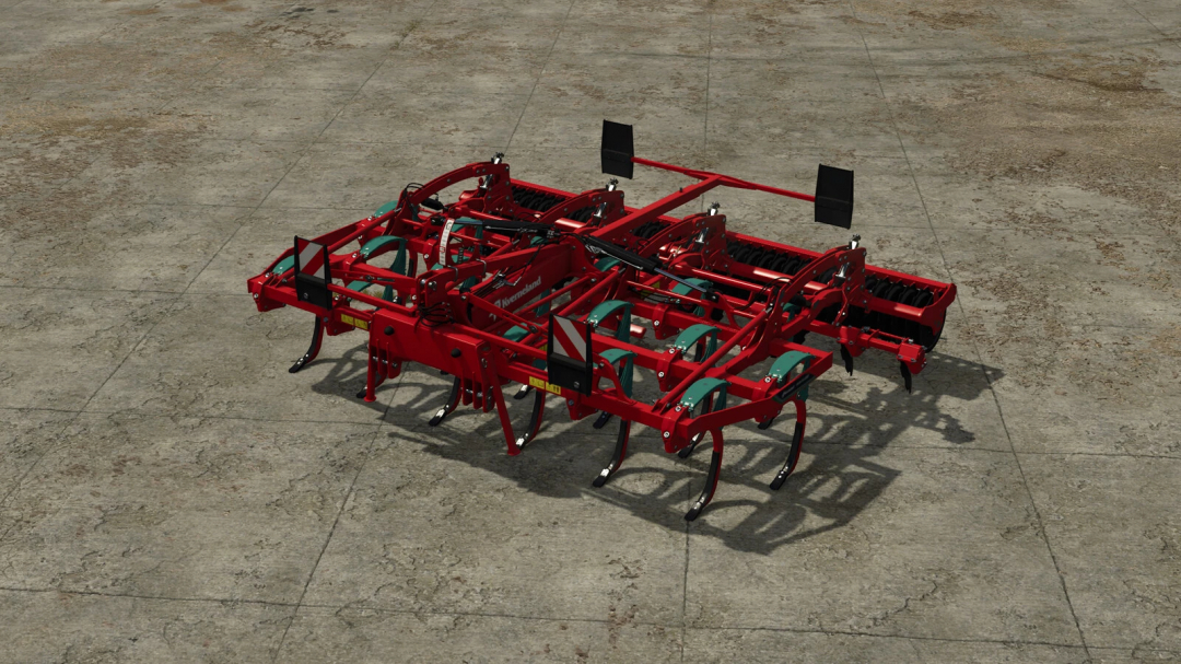 Kverneland Enduro Pro 5000F mod for Farming Simulator 25, showcasing a red farming cultivator.