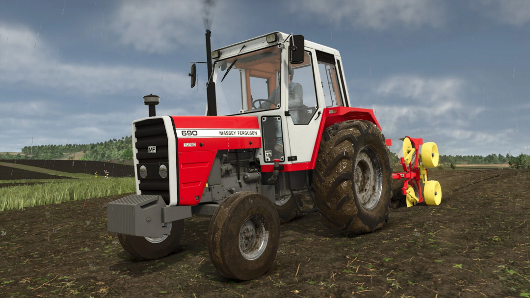 Massey-Ferguson 600 Series tractor mod in FS25 on a field