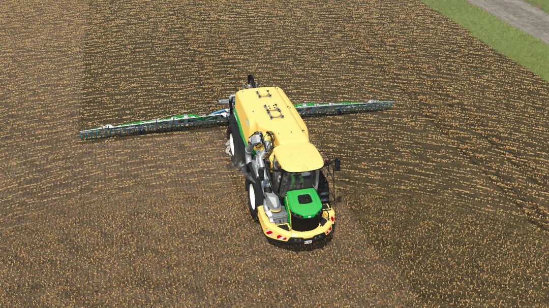 OXBO AT 5104 LNMS harvester in action on a field in FS25 mod.