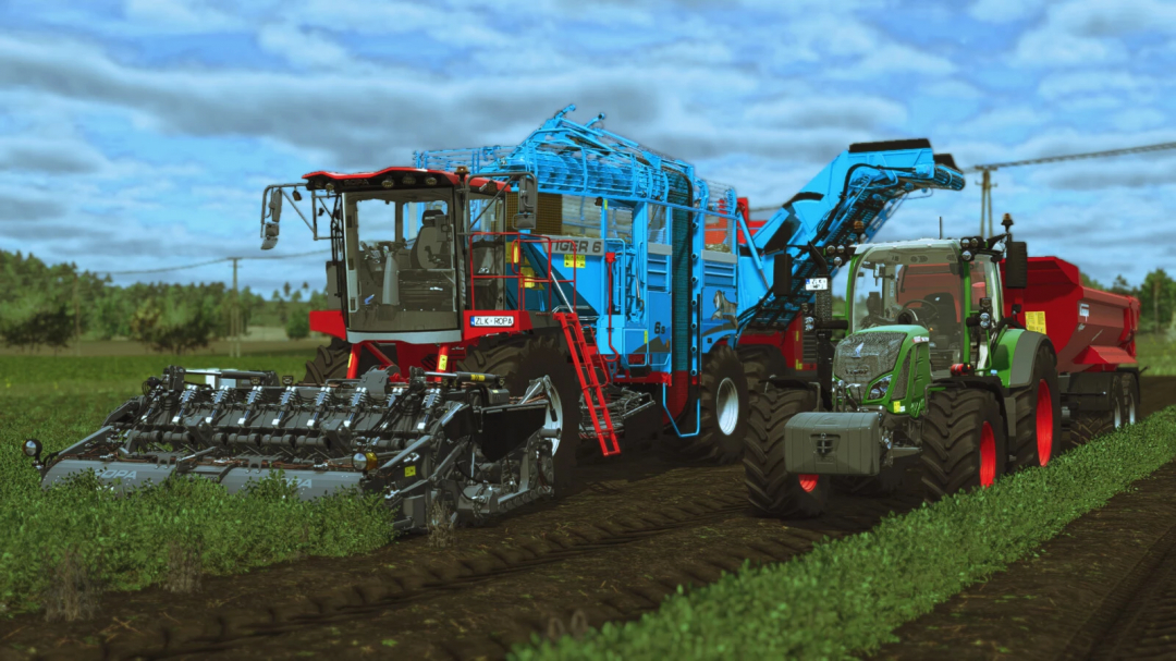 ROPA Tiger6S Premium harvester in FS25 mod, showcasing detailed machinery in a field.