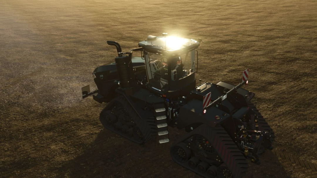 Steiger 715 Black Edition mod in FS25, showcasing a powerful tractor on a field.