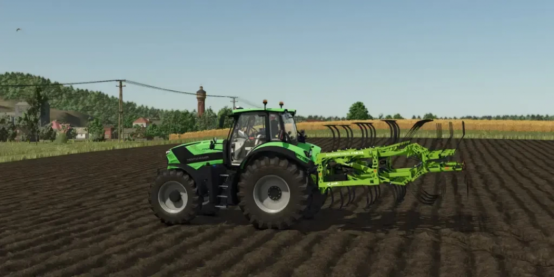 FS25 mod Treffler TGA 560 Individual tractor working in field, Farming Simulator 25.