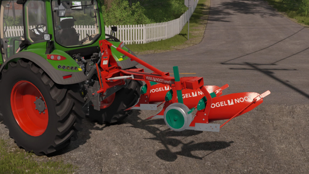 Vogel&Noot Farmer M850 Pack mod in FS25, attached to a tractor.