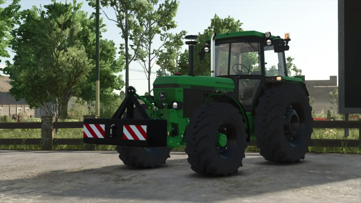 fs25-mods, Green tractor with 600kg weight mod in Farming Simulator 25.