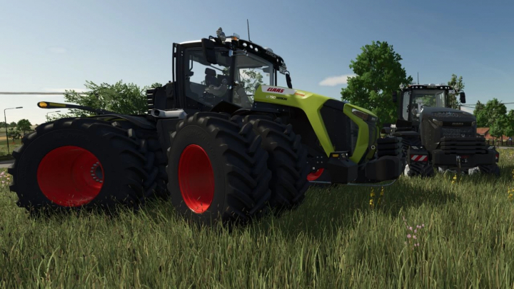 fs25-mods,  Claas Xerion 12 tractor mod for Farming Simulator 25 in a grassy field. FS25 mods enhance gameplay with realistic vehicles.