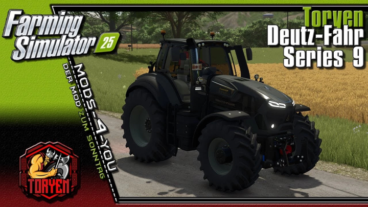 fs25-mods,  Deutz Fahr Series 9 tractor mod for Farming Simulator 25 displayed in a field setting.