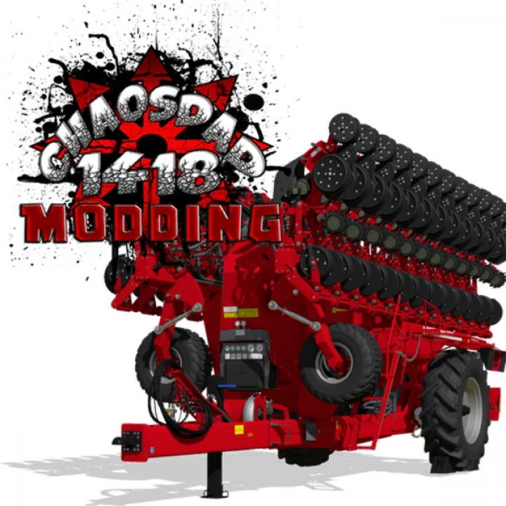 fs25-mods,  FS25 mod Horsch Maestro2450SV by ChaosDad1418 v1.0.0.1, showcasing a red farming implement against a modding logo backdrop.