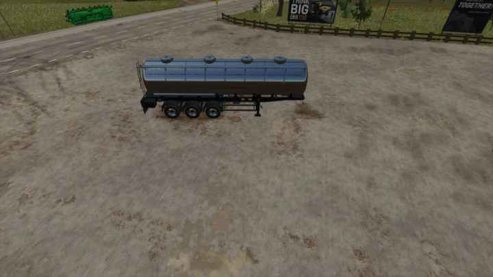 fs25-mods, MKS32 Multi v1.0.0.0 mod in Farming Simulator 25, featuring a large multi-purpose tanker trailer on a farm road.