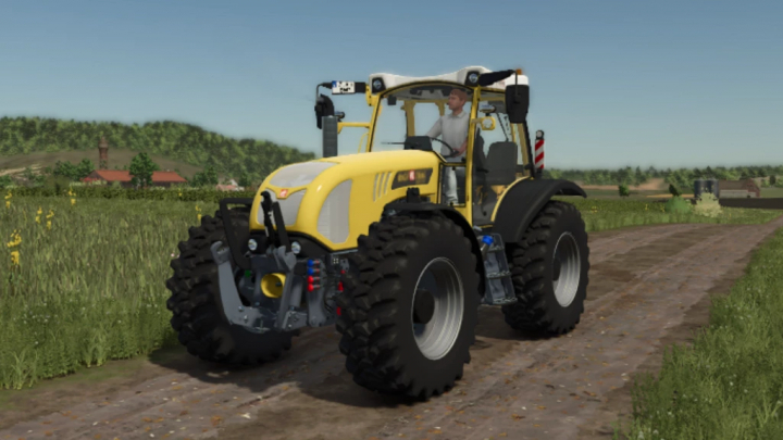 fs25-mods,  Rigitrac SKH 150 tractor mod in FS25 driving on a dirt road.