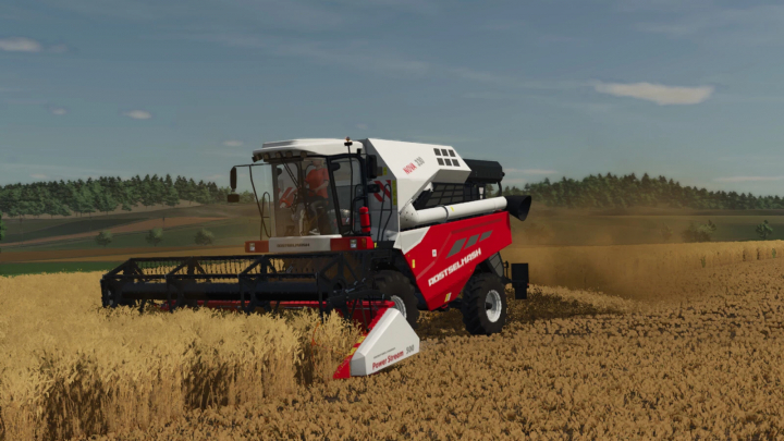 fs25-mods,  Rostselmash Nova 330 harvesting wheat in FS25 mod, showcasing Farming Simulator 25 mods.