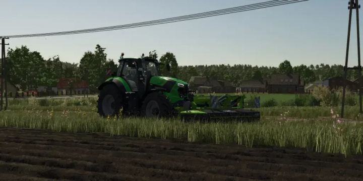 fs25-mods,  FS25 mod Samasz KDF 341S Individual v1.0.0.0 with tractor in field, Farming Simulator 25.