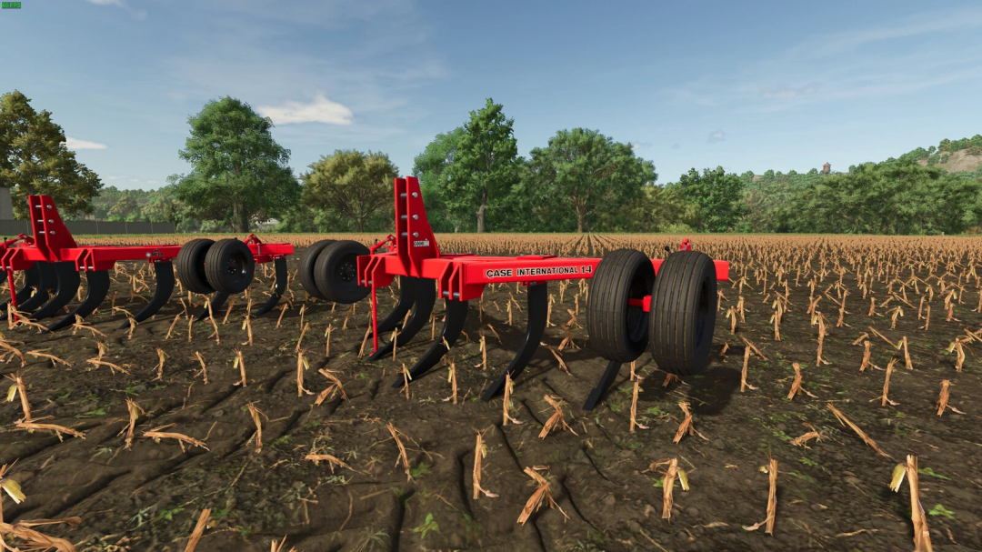 Case IH 14 mod in FS25 showing red farm equipment in a field