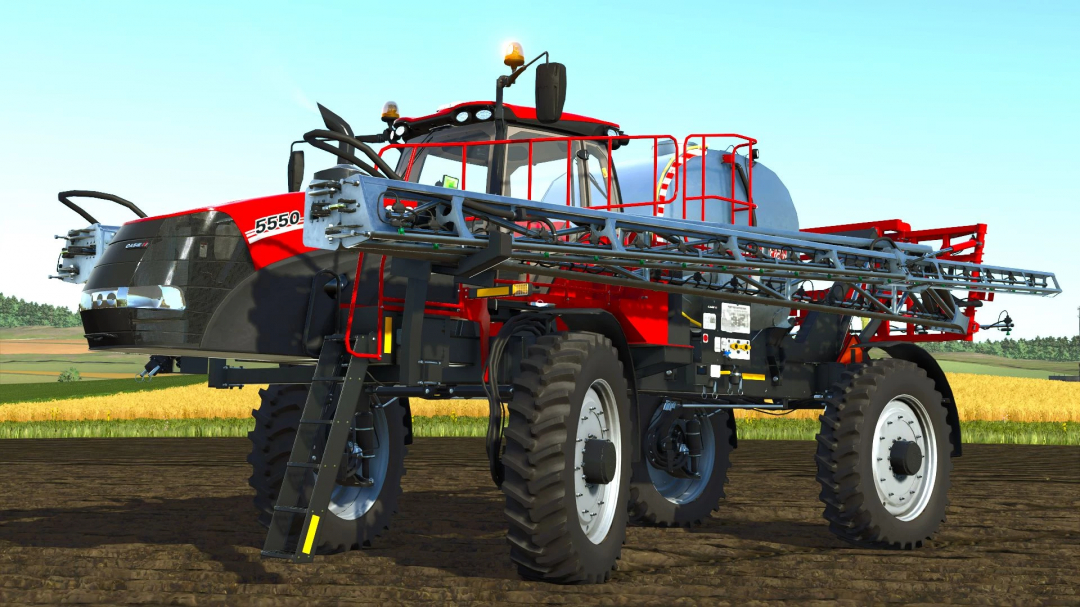 FS25 mod Case IH Trident 5550 v1.0.0.0 in field setting. Farming Simulator 25 mod.