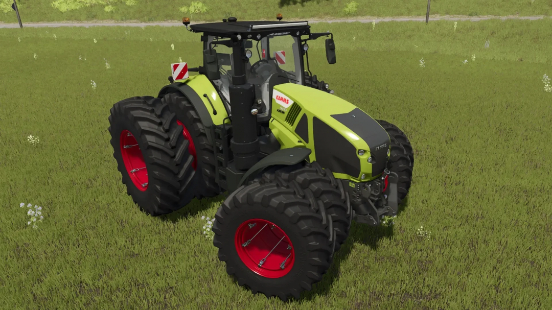 FS25 mod: Claas Axion 900 Special tractor on grass field, showcasing its robust design.