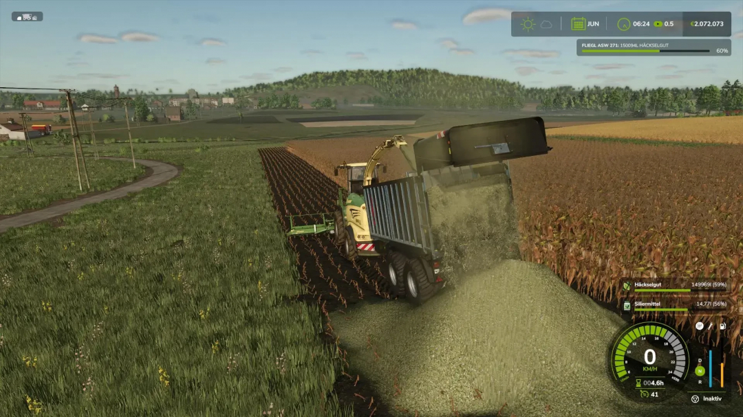 FS25 mods: Fliegl ASW 271 Unreal trailers silage in Farming Simulator 25.