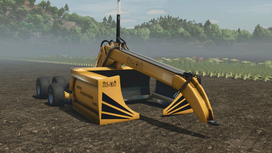 FS25 mod Ilgi Laser Leveling v1.0.0.0 displaying equipment on farmland.