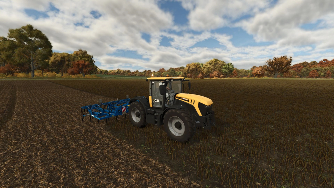 JCB Fastrac 4220 tractor working in field, part of FS25 mods for Farming Simulator 25.