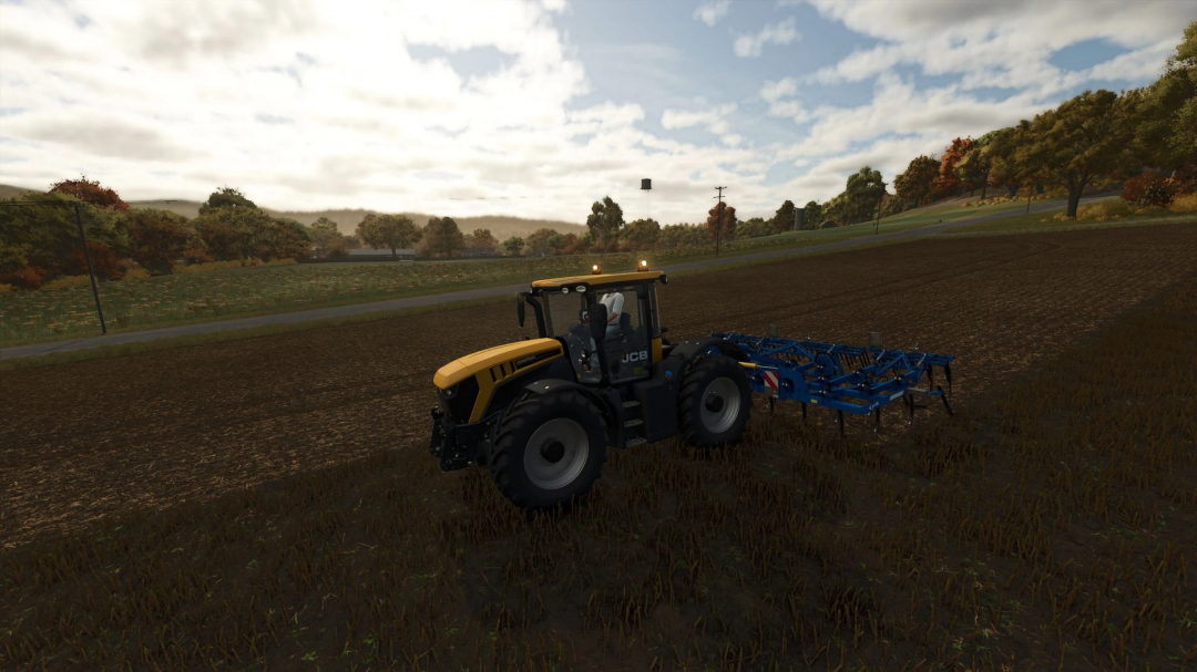 JCB Fastrac 4220 tractor mod working on a field in Farming Simulator 25.