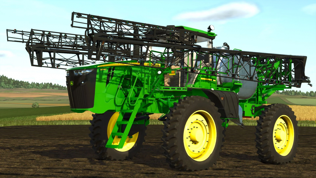 John Deere 4940 mod in Farming Simulator 25, showcasing detailed green machinery in a field setting. FS25 mods.