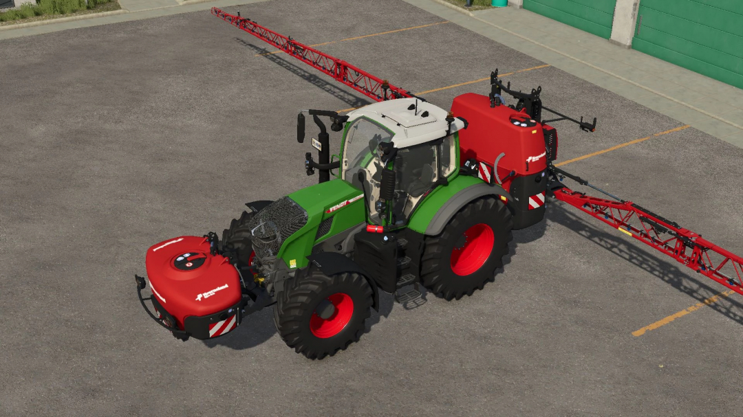 FS25 mod Kverneland IXter B18 v1.0.0.0 attached to a tractor in Farming Simulator 25.