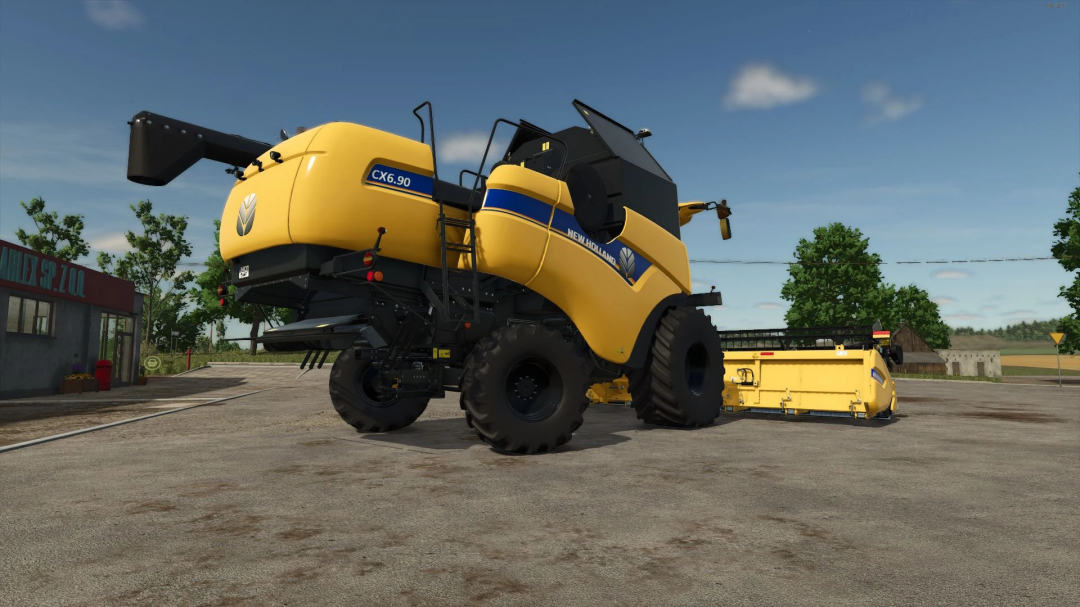 New Holland CX6 harvester mod in FS25 parking lot