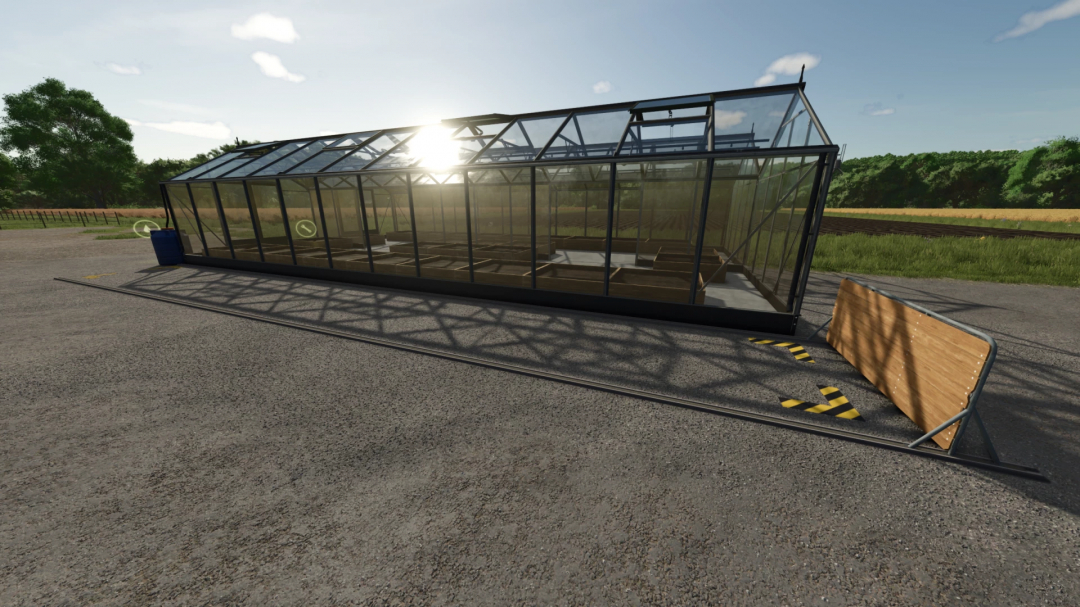 FS25 Pallet Pusher mod v1.0.0.0, greenhouse structure in Farming Simulator 25