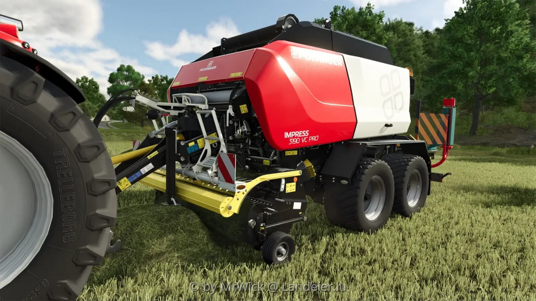 FS25 mod Poettinger Impress 3190 VC PRO LE-Edition displayed on a grassy field.