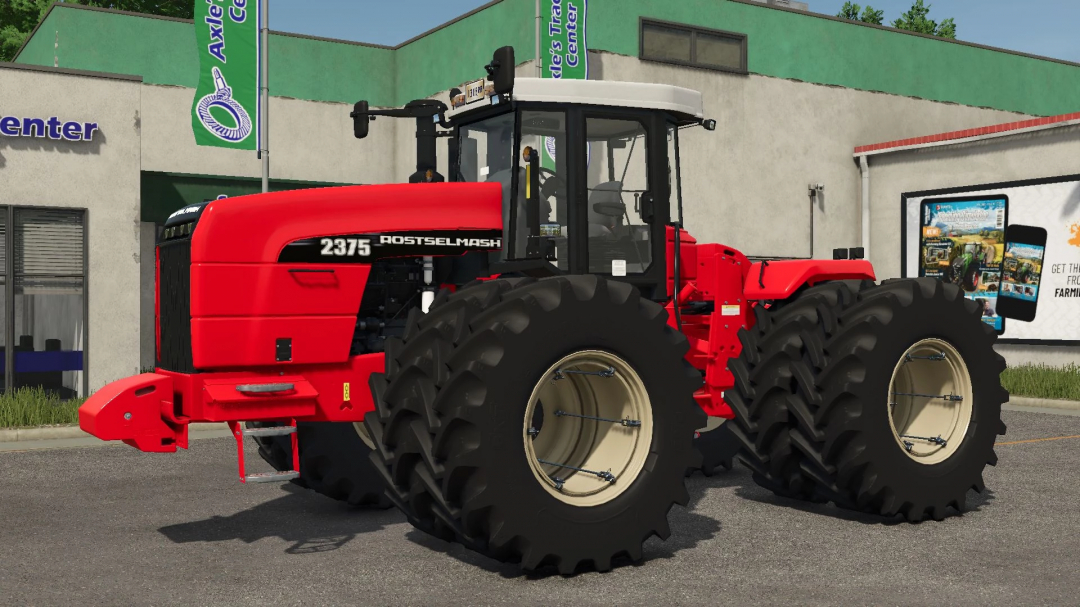 Rostselmash RSM 2375 tractor mod in FS25, displayed at a dealership.