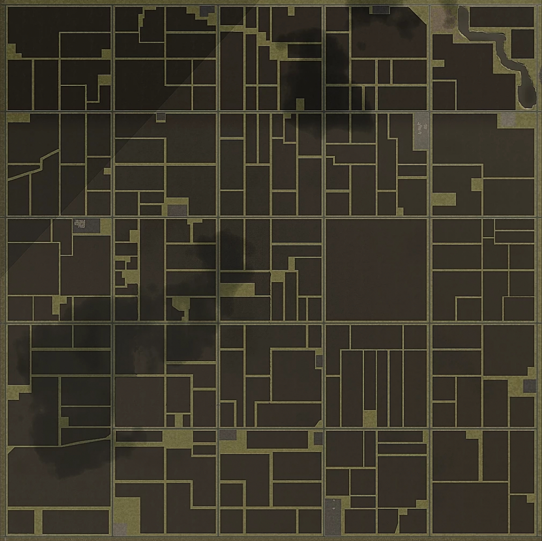 FS25 US Flatlands Map 4x v2.2.0.0 features a complex grid of fields for Farming Simulator 25 gameplay.