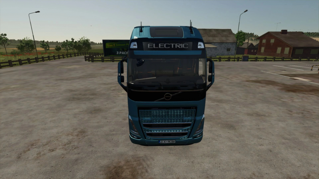 Volvo FH Electric 1000 mod for FS25 in-game farm setting.