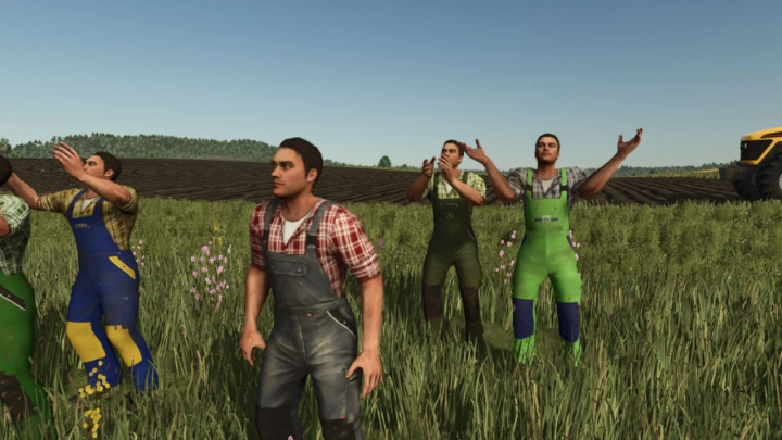 fs25-mods,  Animated fans in a field, part of the Fan Camp placeable mod in FS25.