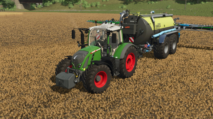 fs25-mods,  Fendt 700 Vario Gen6 mod for FS25 plowing a field in Farming Simulator 25.