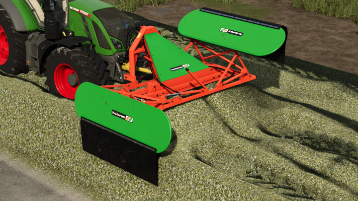 fs25-mods, FS25 mod Holaras Jumbo attached to tractor for silage work in Farming Simulator 25.