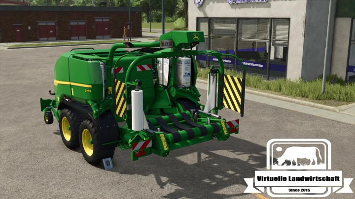 fs25-mods, JD C441R v1.0.0.0 mod for FS25 in front of a rental shop.