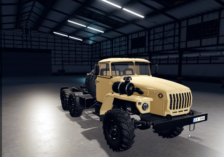 fs25-mods, LIZARD 44202 mod in Farming Simulator 25 v1.0.0.2, showcasing a rugged off-road truck in a garage.