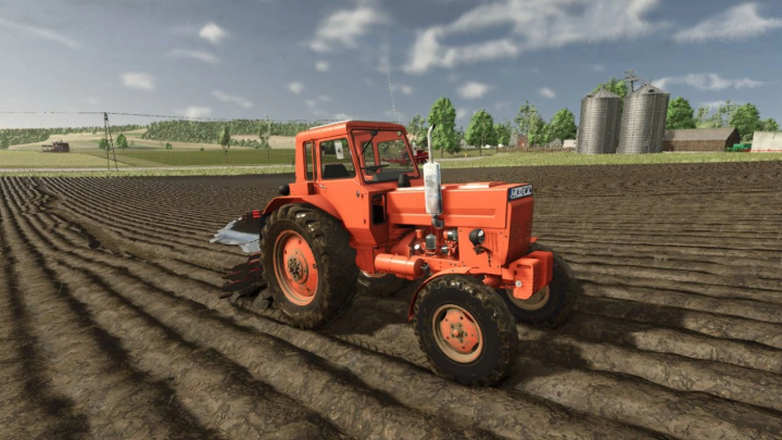 fs25-mods,  MTZ Belarus 80 tractor on a farm field in FS25 mod. Farming Simulator 25 mods enhance gameplay.