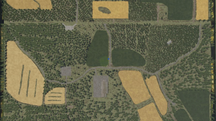 fs22-mods,  FS22 Mäntykoski Map v1.1.0.0 features detailed fields and forests layout for Farming Simulator 22 mods.